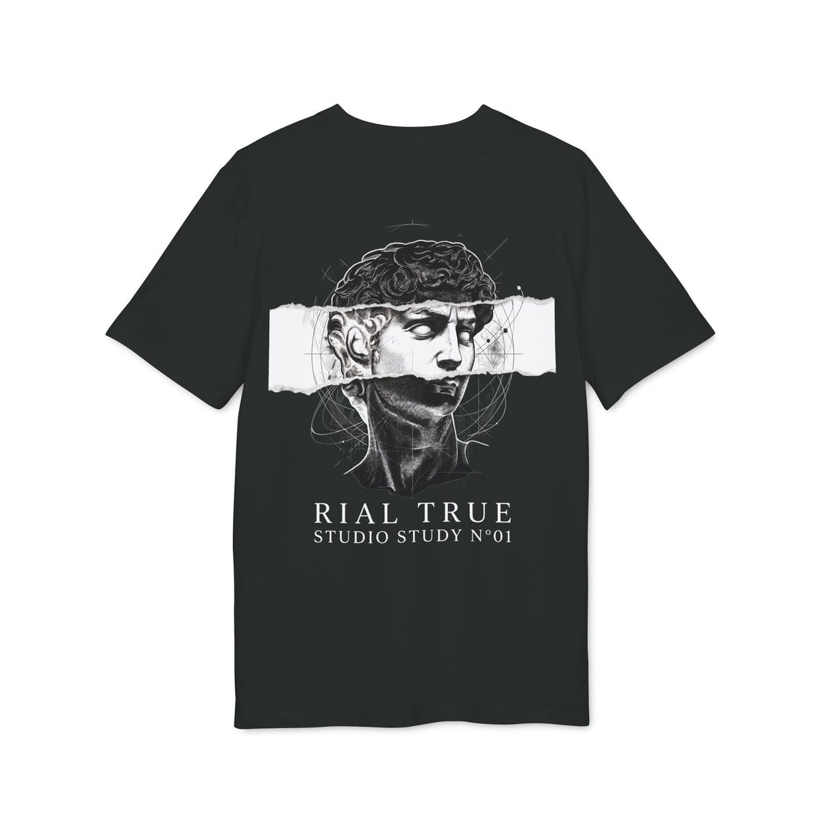 RIAL TRUE — ARCHIVE_01 "Studio Study N°01" Graphic Tee | Heavyweight Organic Streetwear BLACK