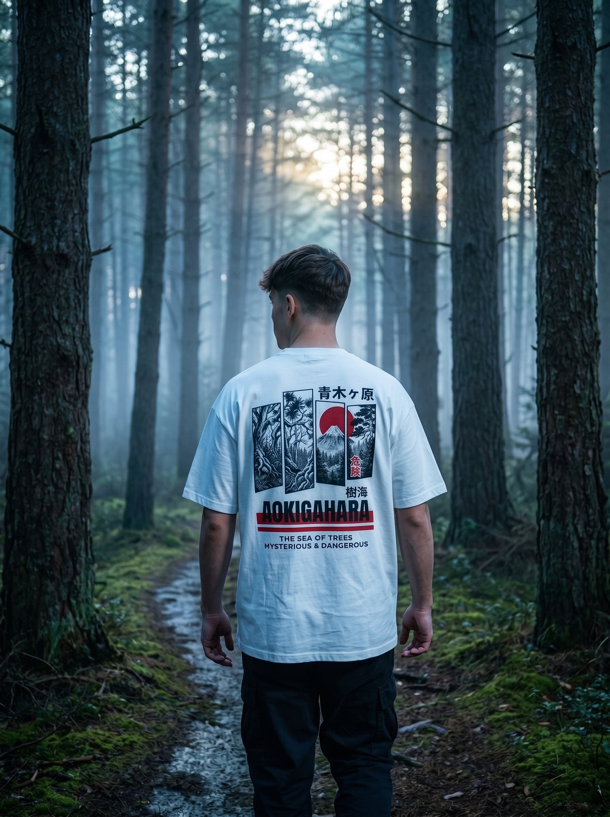 RIAL True — "Aokigahara" Jukai Japanese Graphic Tee | Heavyweight Organic Streetwear