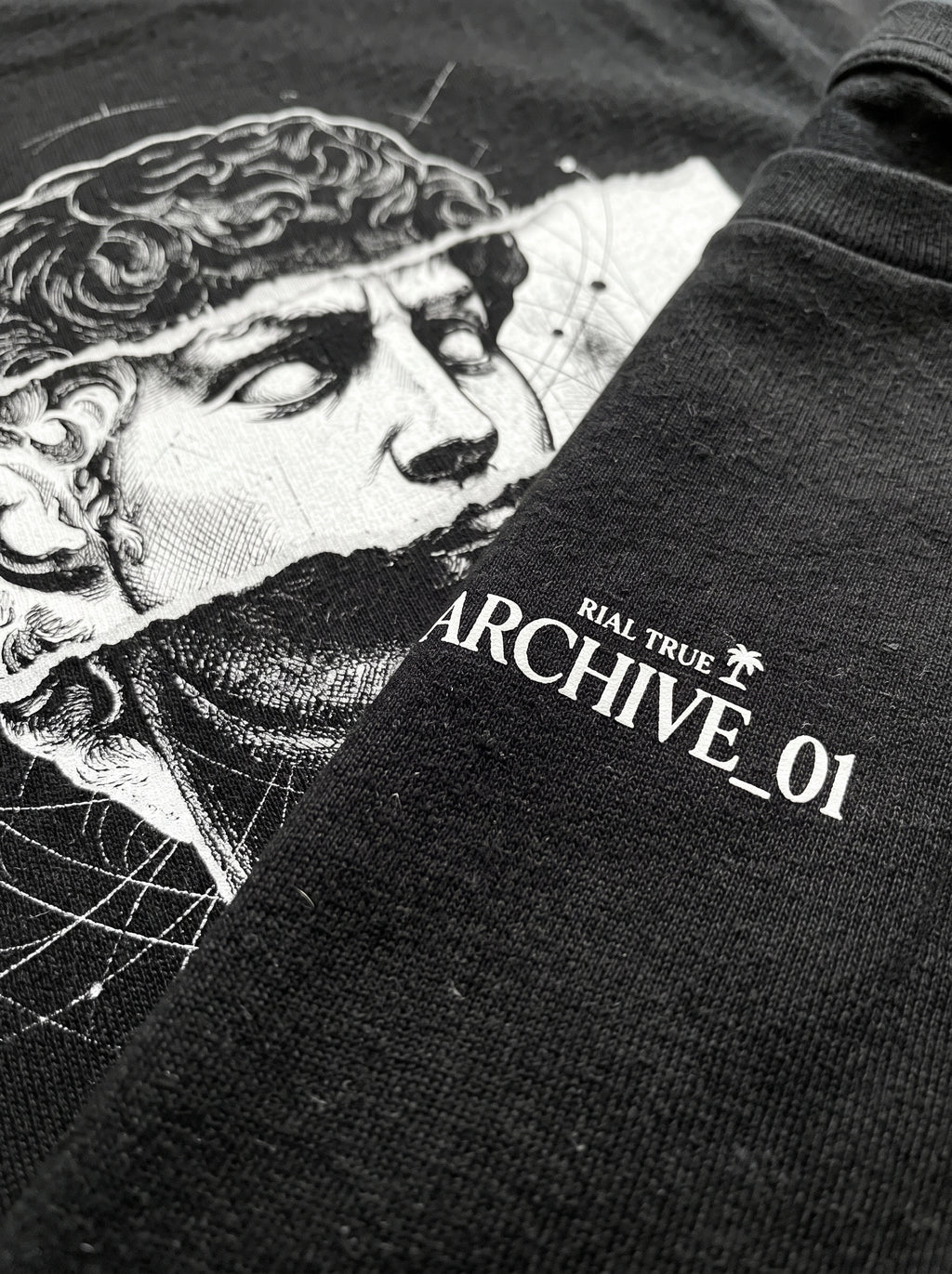 RIAL TRUE — ARCHIVE_01 "Studio Study N°01" Graphic Tee | Heavyweight Organic Streetwear BLACK