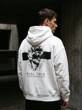 RIAL TRUE - "ARCHIVE_01" Studio Study N°01 Graphic Hoodie, Renaissance Art & Brutalist Design WHITE