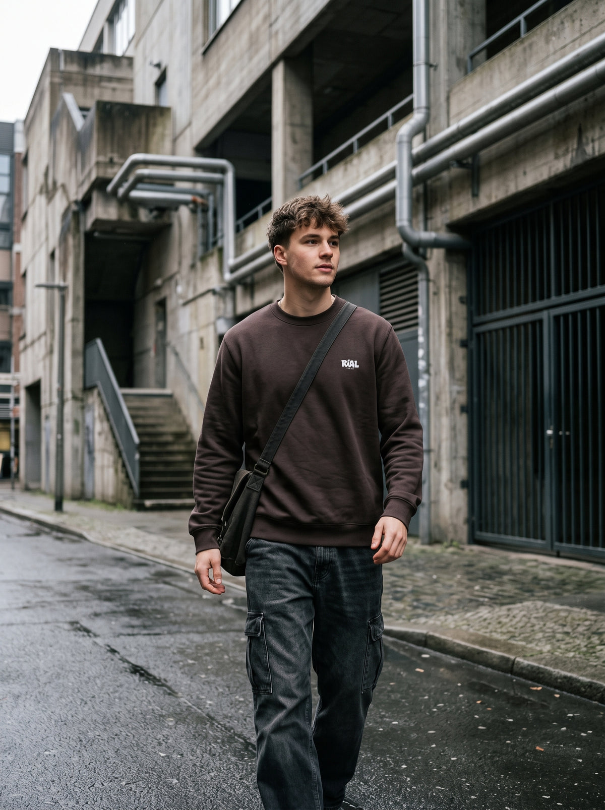 Essentials Dark Crewneck Sweatshirt — RIAL TRUE